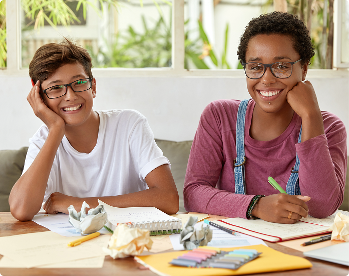 Ambitious professionals studying